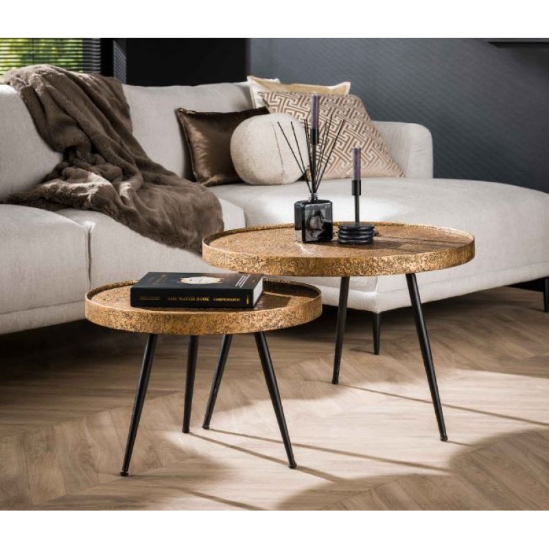 ZI Metallic Coffee Table Round Thin Antique Bronze